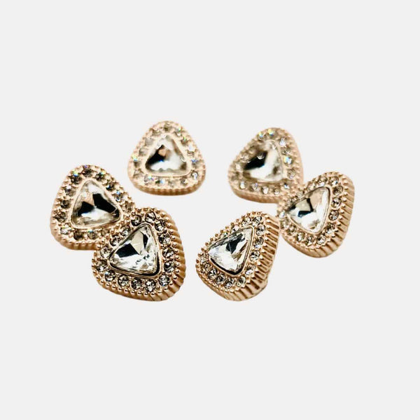 Triangular Back Button Glam Triangular Metal Buttons - Ornamentory