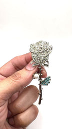 Midnight Dew Rose Pin