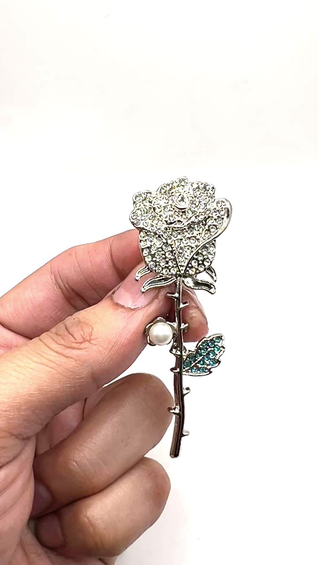 Midnight Dew Rose Pin